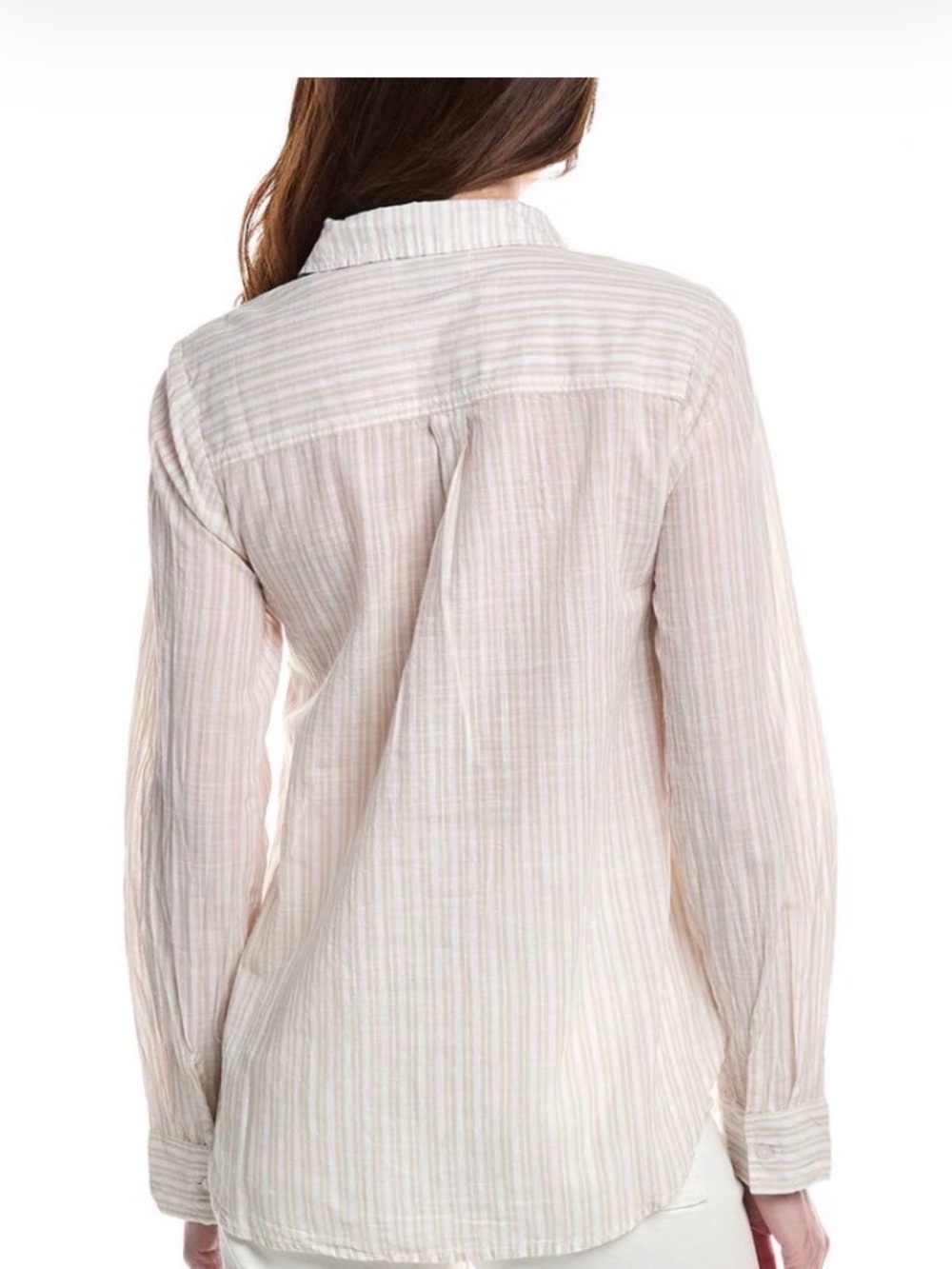 NWT MICHAEL STARS JOANNA SAND STRIPED BUTTON DOWN SHIRT ( Sz Small) - Picture 2 of 5
